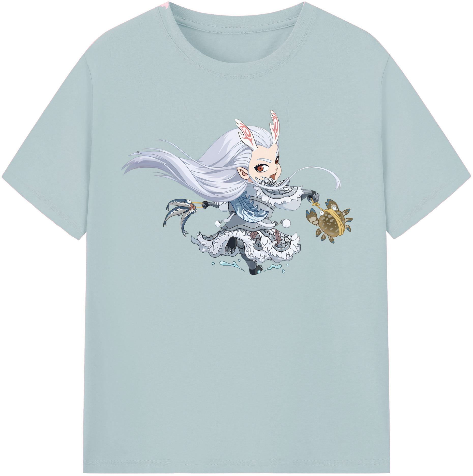 （画像用） Ne Zha 2 ナタ 魔童の大暴れ 綿100％半袖Tシャツ（フロントプリント）